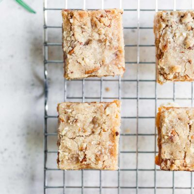 Rosemary Apricot Bars Recipe shot overhead