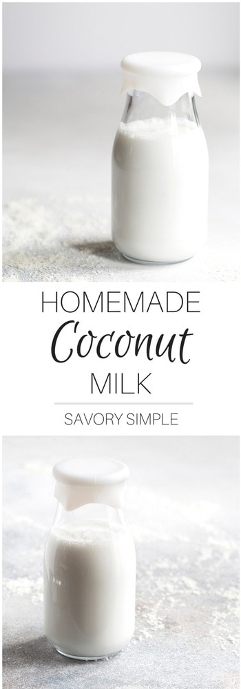 Wondering how to make coconut milk? Get this easy recipe with only two ingredients! It's a naturally sweet, creamy, non-dairy alternative that can be enjoyed on its own, in cereal, or in a wide variety of other recipes.