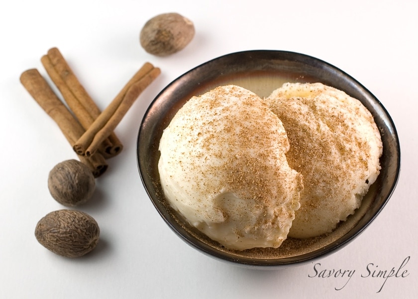 Eggnog Ice Cream ~ Savory Simple Eggnog Ice Cream ~ Savory Simple