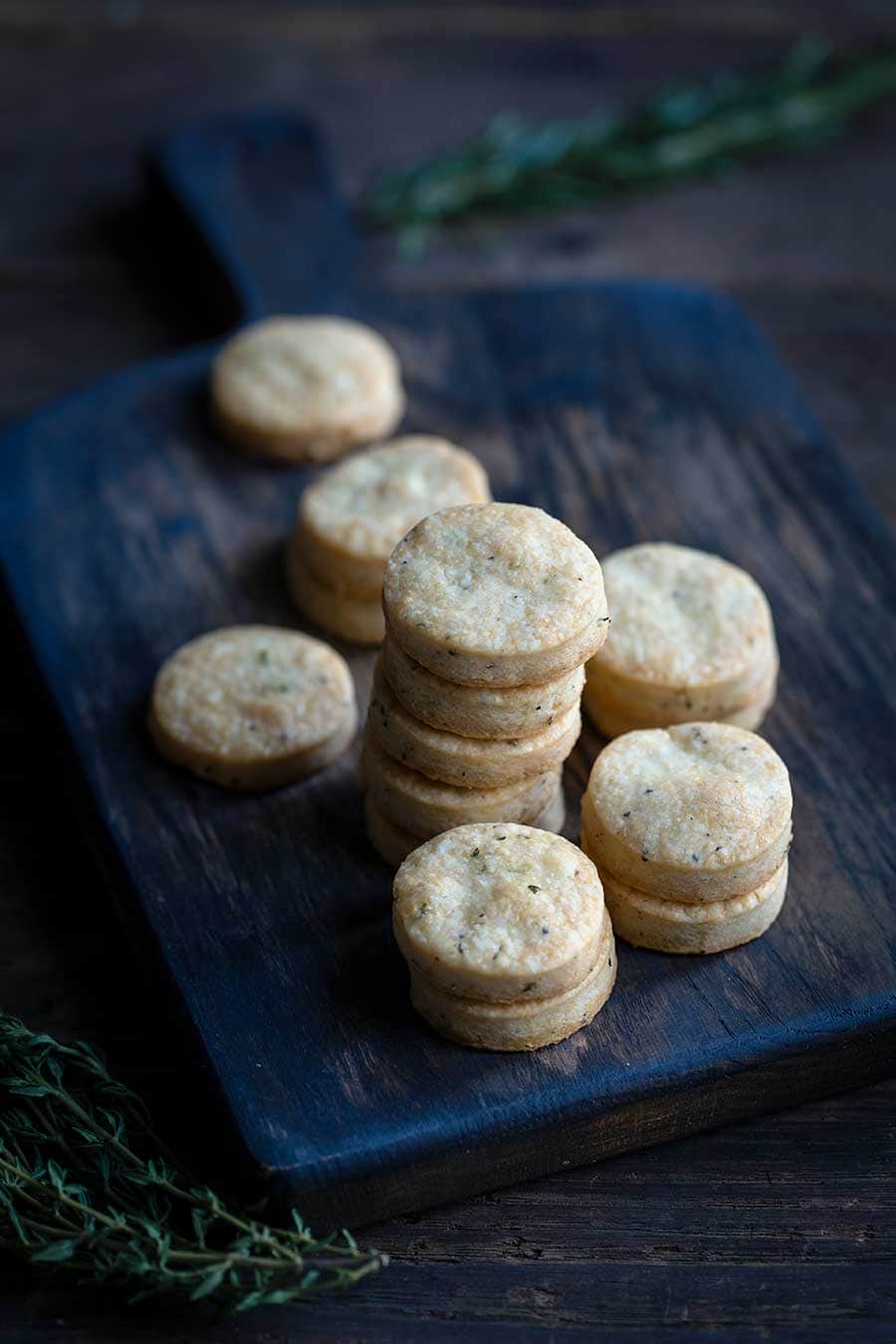 Closeup of homemade crackers recipe