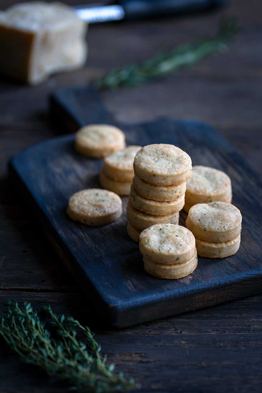 Closeup of homemade savory shortbread