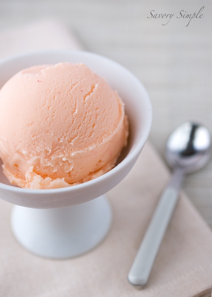 Grapefruit Curd Ice Cream ~ Savory Simple