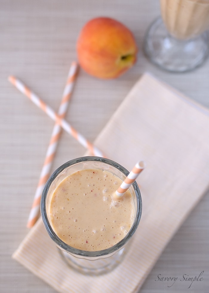 Boozy Peaches and Cream Milkshake ~ Savory Simple Boozy Peaches and Cream Milkshake ~ Savory Simple