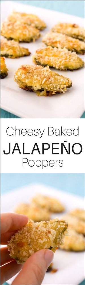 These baked jalapeƱo poppers are perfect for parties, football games or just as an everyday snack! They're baked, not fried.