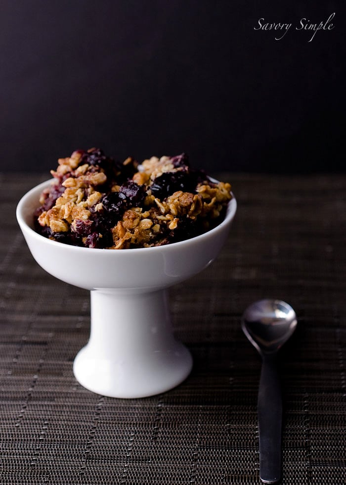Blueberry Bourbon Crisp ~ Savory Simple