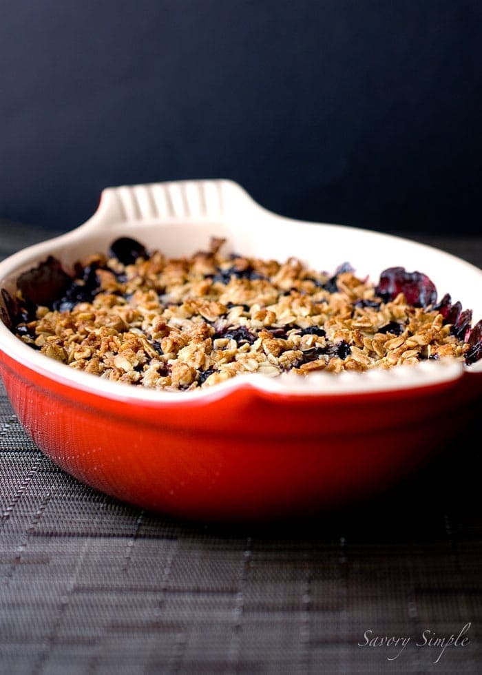 Blueberry Bourbon Crisp ~ Savory Simple