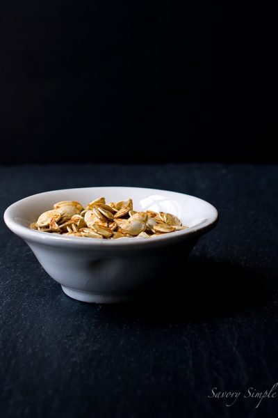 Sriracha Maple Pumpkin Seeds ~ Savory Simple