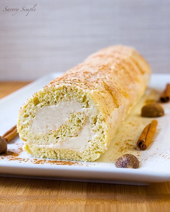 Eggnog Roulade with Rum Buttercream ~ Savory Simple Eggnog Roulade with Rum Buttercream ~ Savory Simple