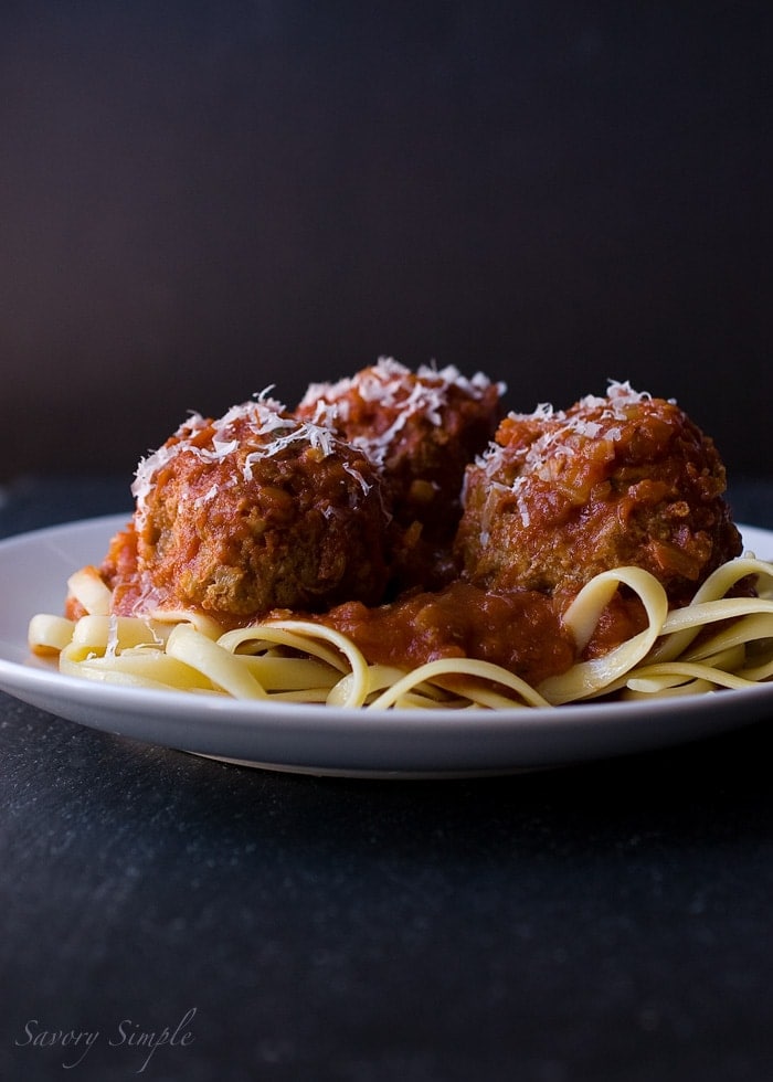Slow Cooker Meatballs and Marinara ~ Savory Simple Slow Cooker Meatballs and Marinara ~ Savory Simple