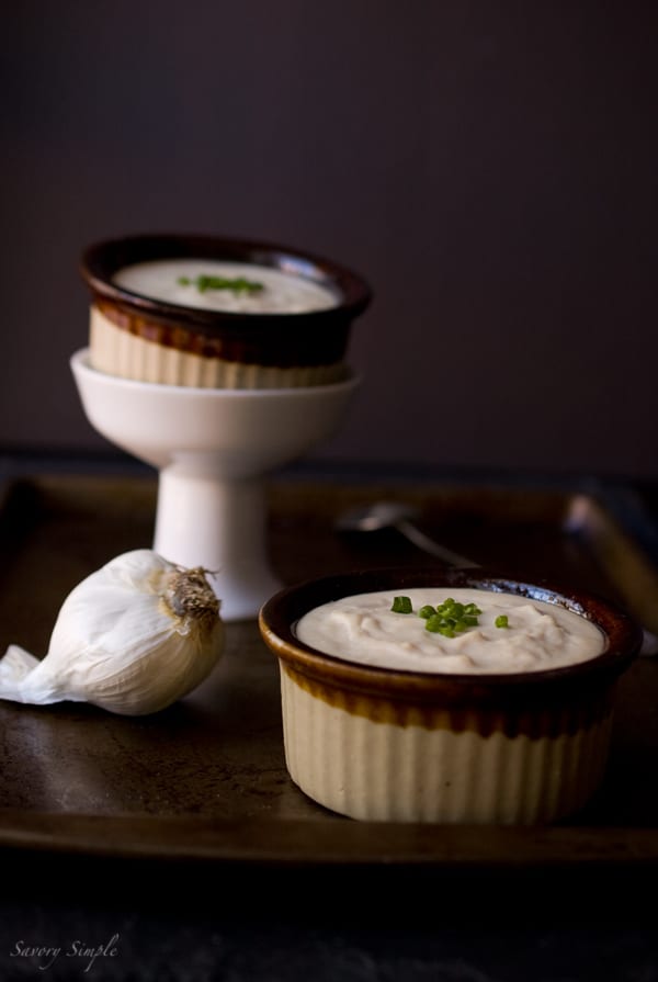 Roasted Garlic White Bean Hummus ~ Savory Simple ~ www.savorysimple.net #recipe