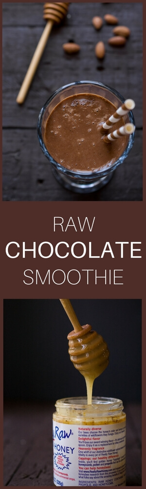 With only 5 ingredients, this raw chocolate smoothie is dairy-free, gluten-free, and it comes together in no time!