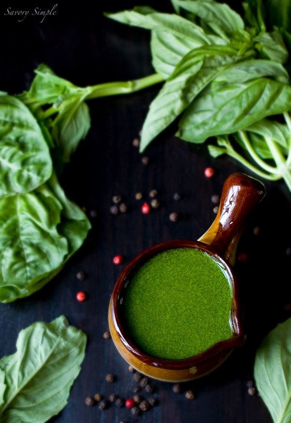 Basil Peppercorn Vinaigrette ~ Savory Simple ~ www.savorysimple.net Basil Peppercorn Vinaigrette ~ Savory Simple ~ www.savorysimple.net
