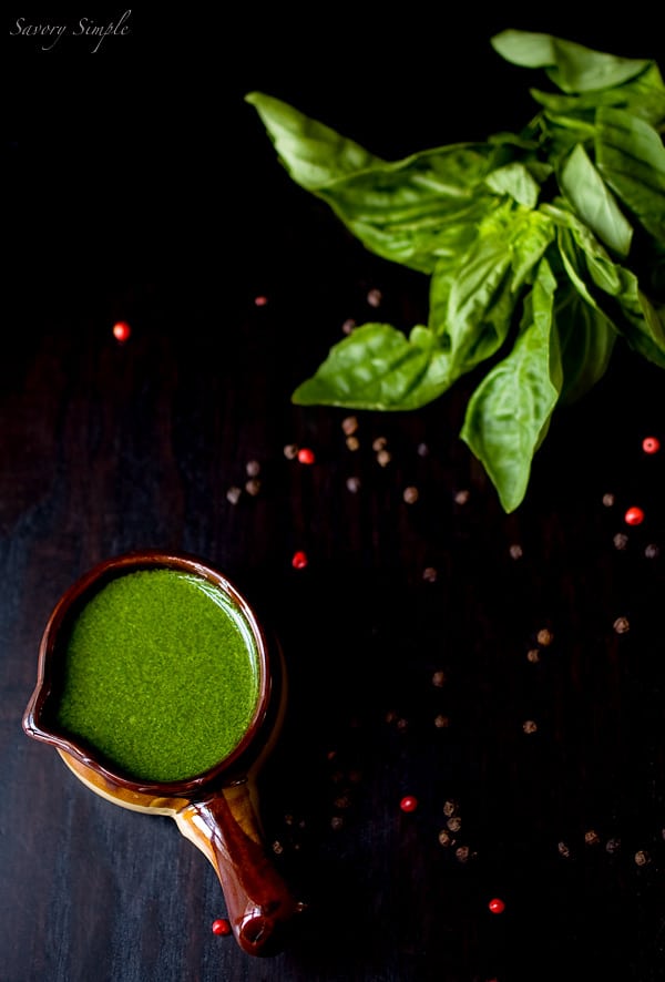 Basil Peppercorn Vinaigrette ~ Savory Simple ~ www.savorysimple.net Basil Peppercorn Vinaigrette ~ Savory Simple ~ www.savorysimple.net