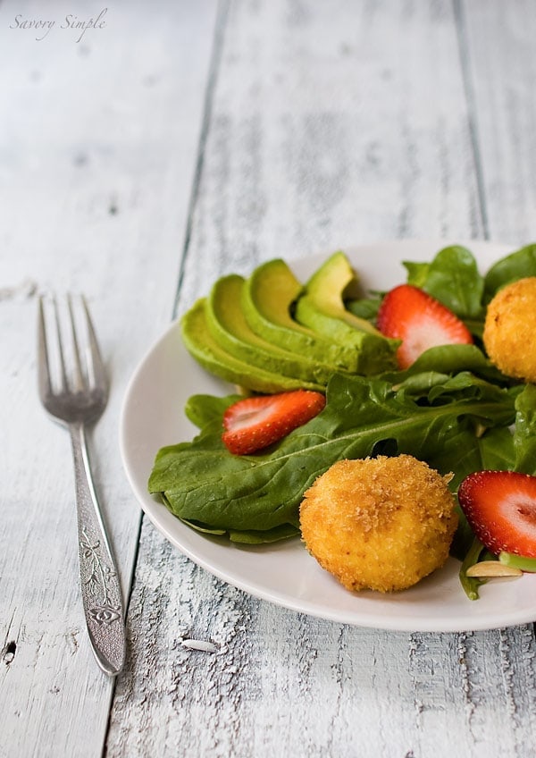 Crispy Goat Cheese Salad with Strawberries and Avocados Crispy Goat Cheese Salad with Strawberries and Avocados