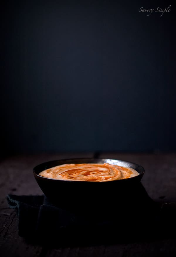Sriracha Hummus ~ Savory Simple ~ www.savorysimple.net