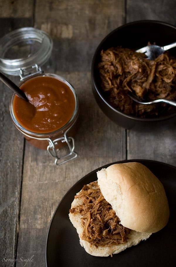 Chipotle Bourbon Barbecue Pulled Pork Sliders ~ Savory Simple