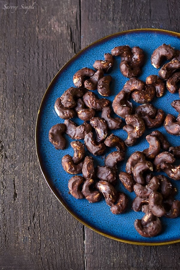 Salted Chocolate-Covered Roasted Cashews Recipe - Dessert - Snack - Savory Simple