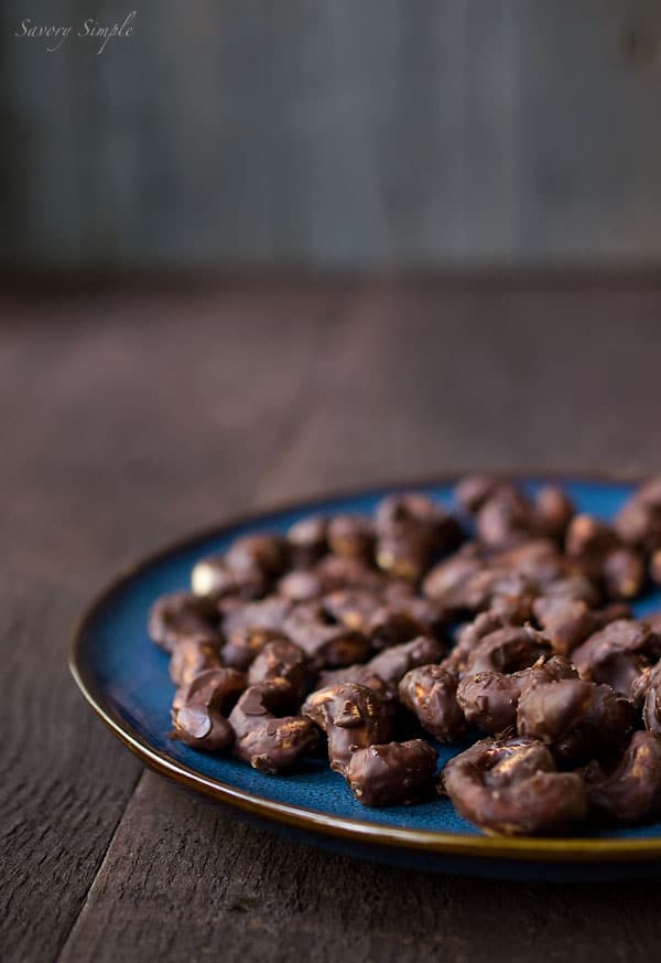 Salted Chocolate-Covered Roasted Cashews Recipe - Dessert - Snack - Savory Simple
