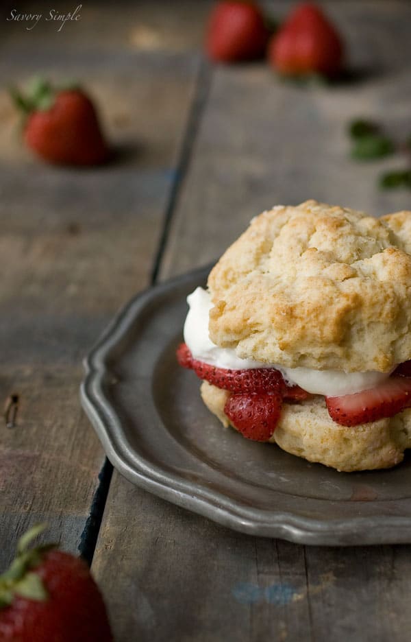 Drunken Strawberry Shortcake with Chocolate Mint Whipped Cream ~ #CAStrawberryShortcake ~ Savory Simple Drunken Strawberry Shortcake with Chocolate Mint Whipped Cream ~ #CAStrawberryShortcake ~ Savory Simple