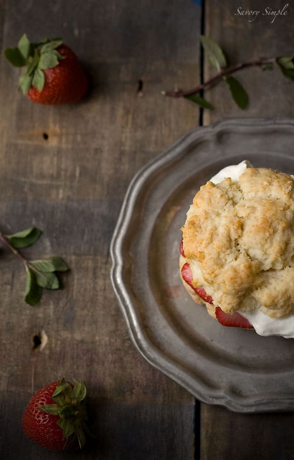 Drunken Strawberry Shortcake with Chocolate Mint Whipped Cream ~ #CAStrawberryShortcake ~ Savory Simple Drunken Strawberry Shortcake with Chocolate Mint Whipped Cream ~ #CAStrawberryShortcake ~ Savory Simple