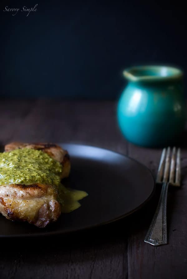 Grilled Pork Chops with Spicy Chimichurri Sauce - Savory Simple Grilled Pork Chops with Spicy Chimichurri Sauce - Savory Simple