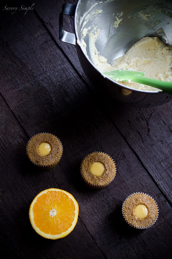 Pumpkin Spiced Cupcakes with Orange Curd - Savory Simple