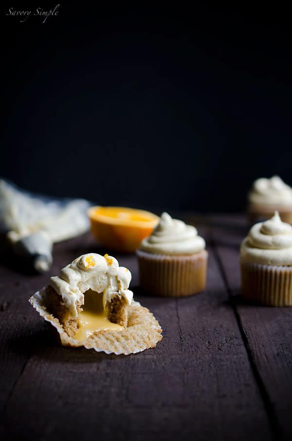 Pumpkin Spiced Cupcakes with Orange Curd - Savory Simple