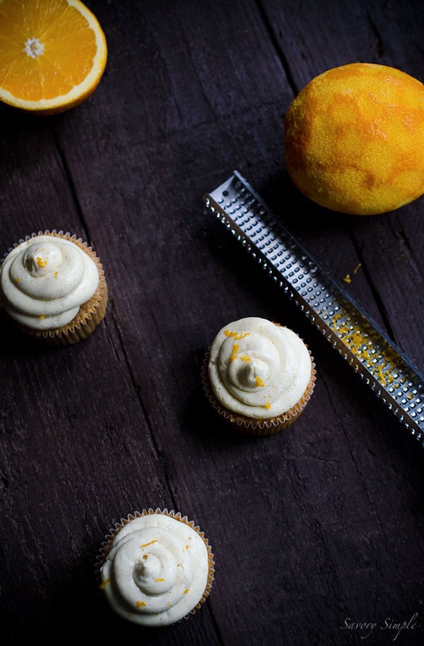 Pumpkin Spiced Cupcakes with Orange Curd - Savory Simple