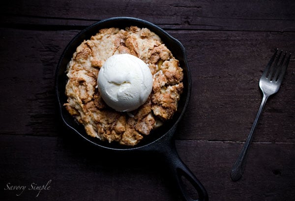 Skillet Apple Cobbler - an easy to prepare dessert that's sure to be a crowd pleaser at holiday parties! Skillet Apple Cobbler - an easy to prepare dessert that's sure to be a crowd pleaser at holiday parties!