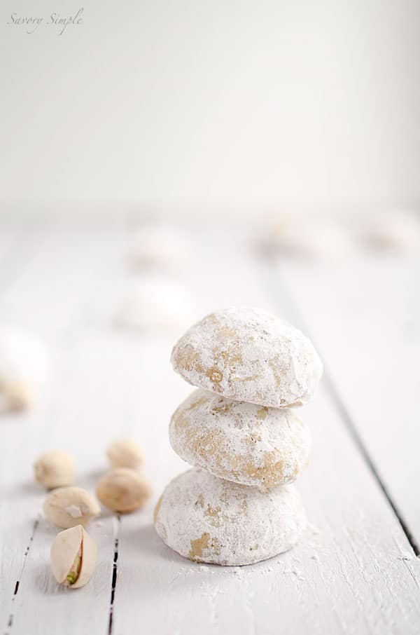 Chai Spiced Pistachio Snowdrop Cookies will add an exotic twist to your holiday parties! Chai Spiced Pistachio Snowdrop Cookies will add an exotic twist to your holiday parties!