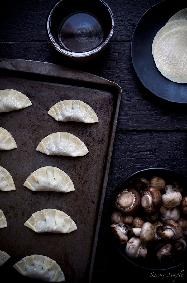 These vegetarian mushroom gyoza are perfect party appetizers! They taste amazing and can be prepared in advance. These vegetarian mushroom gyoza are perfect party appetizers! They taste amazing and can be prepared in advance.