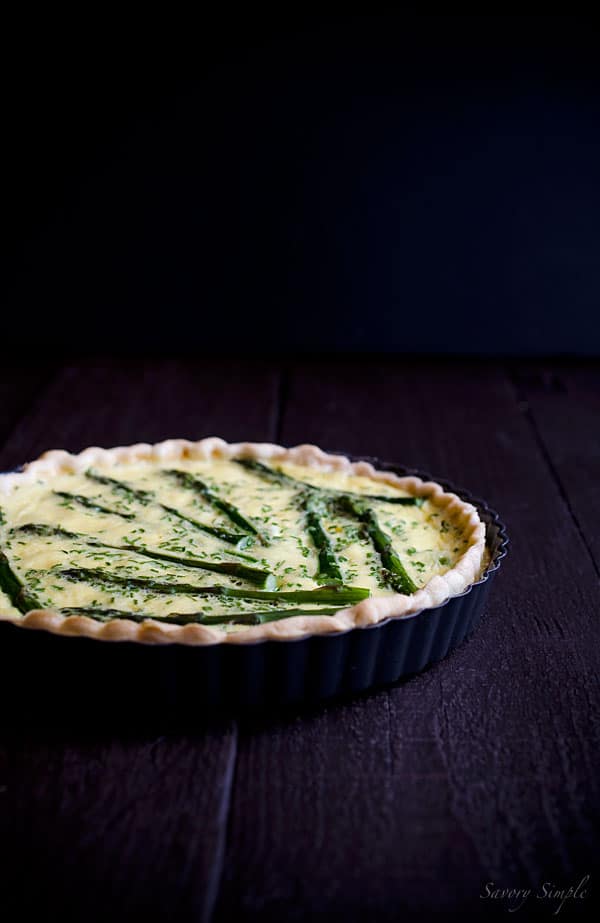 Celebrate the flavors of spring with this Asparagus, Goat Cheese and Chive Quiche.