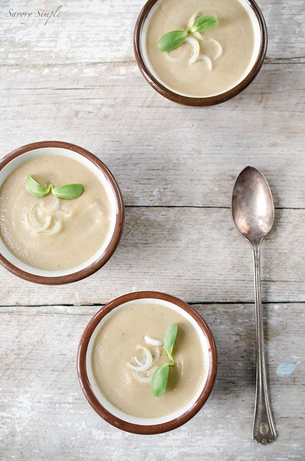 This Cream of Shiitake Mushroom and Spring Onion Soup is a rich, flavorful and soothing meal. 