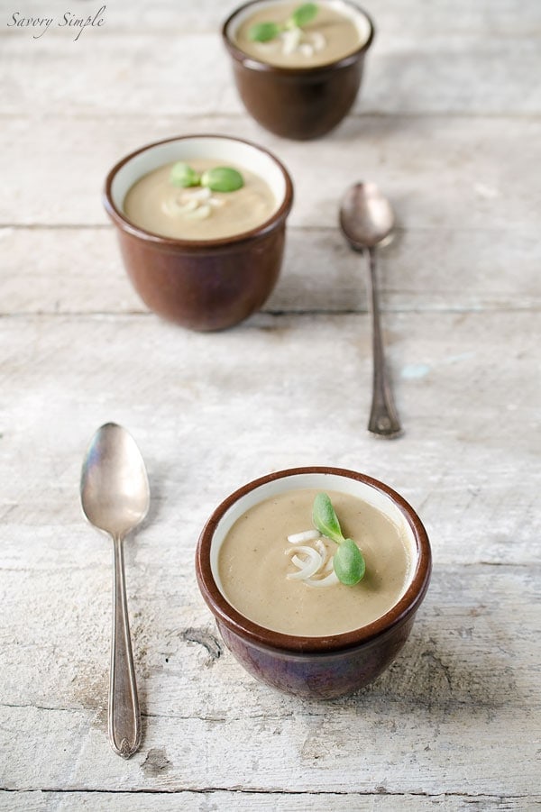 This Cream of Shiitake Mushroom and Spring Onion Soup is a rich, flavorful and soothing meal. 