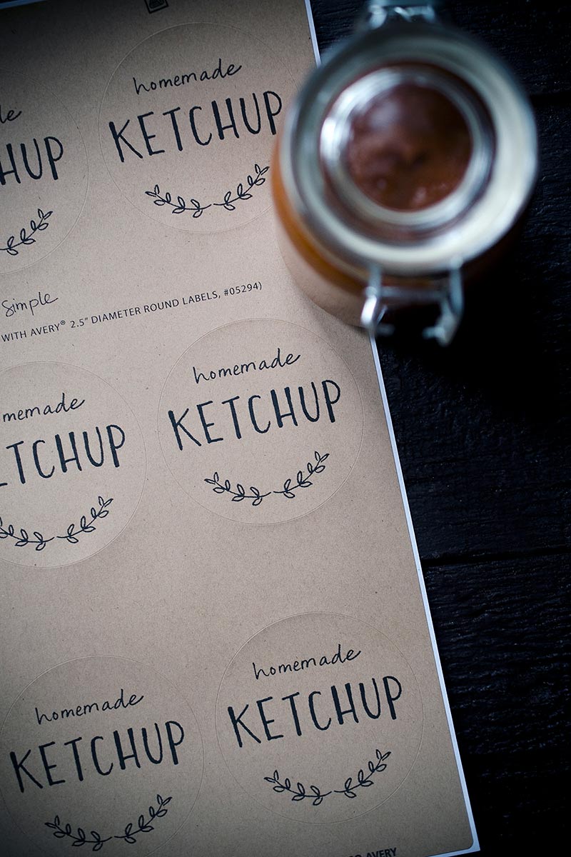 A photo of the included free printable labels