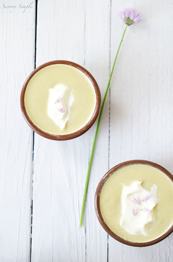 This recipe for Asparagus Soup with Creme Fraiche and Chive Blossoms is easy to prepare, beautiful to serve and bursting with spring flavors.