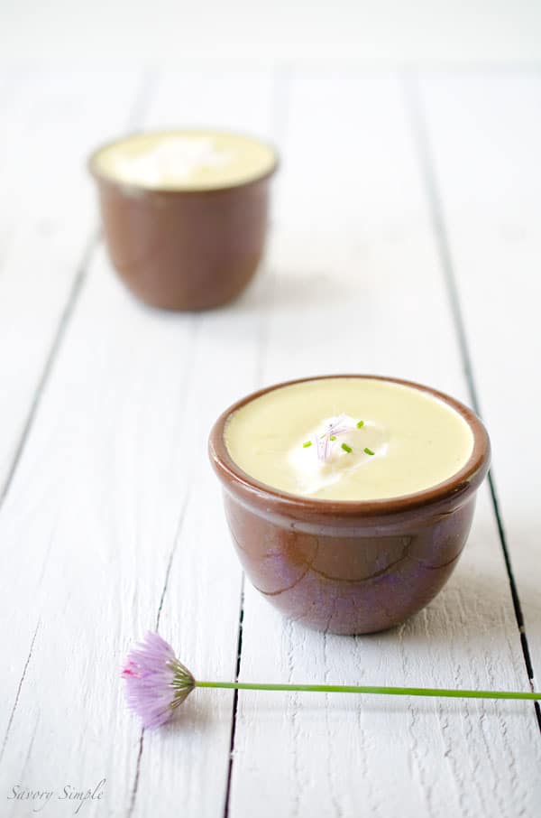 This recipe for Asparagus Soup with Creme Fraiche and Chive Blossoms is easy to prepare, beautiful to serve and bursting with spring flavors.