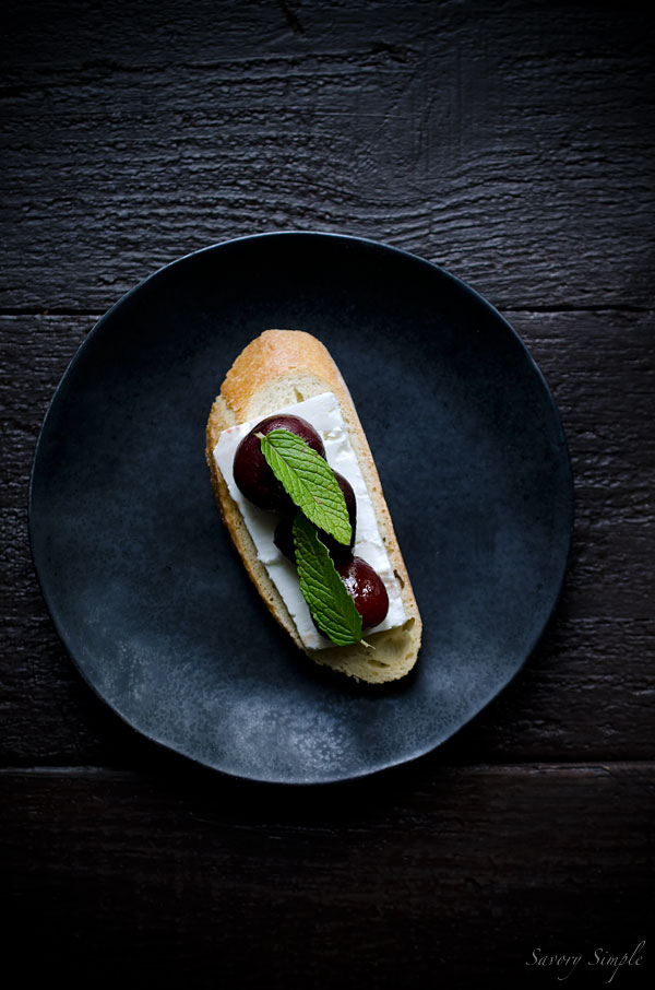 This Roasted Cherry, Feta and Mint Crostini is an easy spring appetizer that's bursting with flavor.