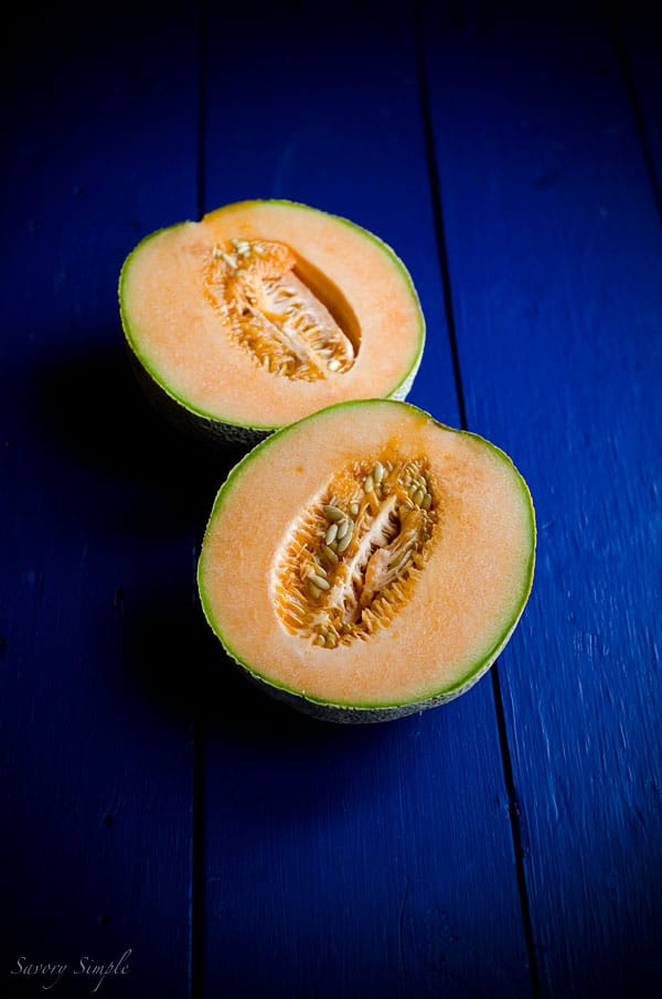 This Cantaloupe Gazpacho is a seasonal, sweet and savory chilled soup. Try serving it in a pitcher at summer parties!