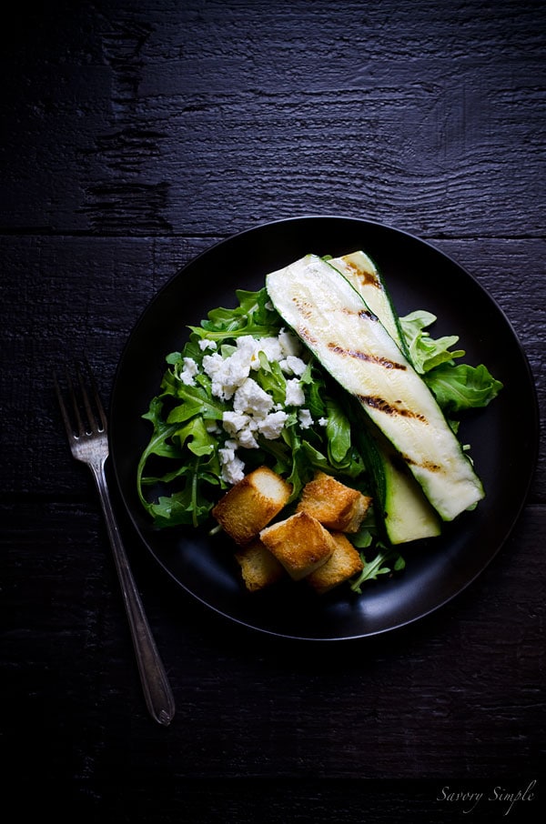 This Grilled Zucchini Salad with Feta and Sweet Croutons offers a perfect balance of flavors.