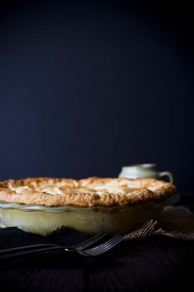 Side angle of homemade nectarine pie recipe
