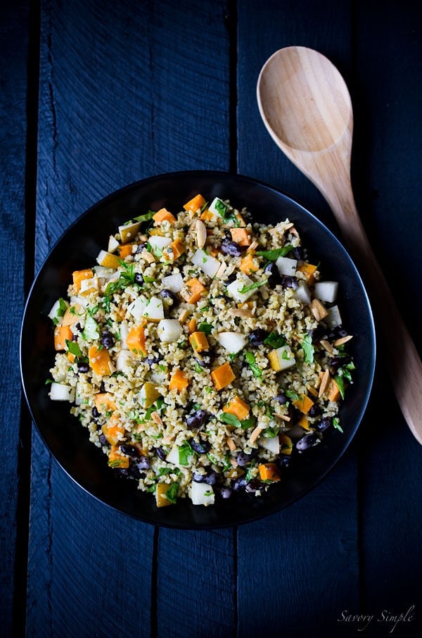 This Freekeh Salad with Sweet Potatoes and Pears is a healthy, seasonal side dish or lunch!