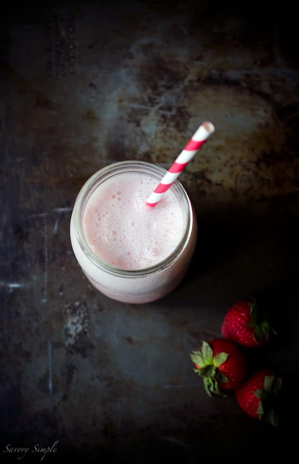 Strawberry Macadamia Nut Milk is a healthy, sweet drink that can be enjoyed on its own or used as the base for a smoothie. #Vegan #Paleo #DairyFree