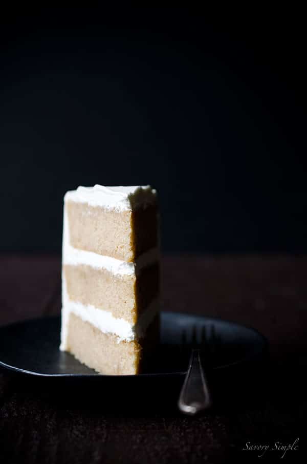 This Pumpkin Spiced Buttermilk Layer Cake with Maple Buttercream is a perfect recipe for Thanksgiving or Christmas! #dessert