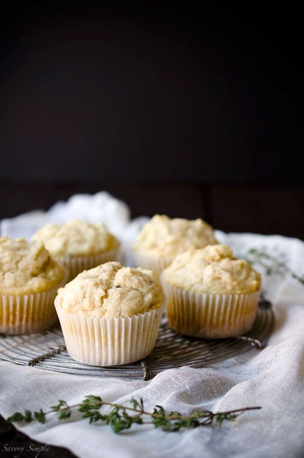 These Honey Thyme Creme Fraiche Muffins are soft, creamy and just slightly sweet with a delicate herbal aftertaste. You won't be able to stop at just one!