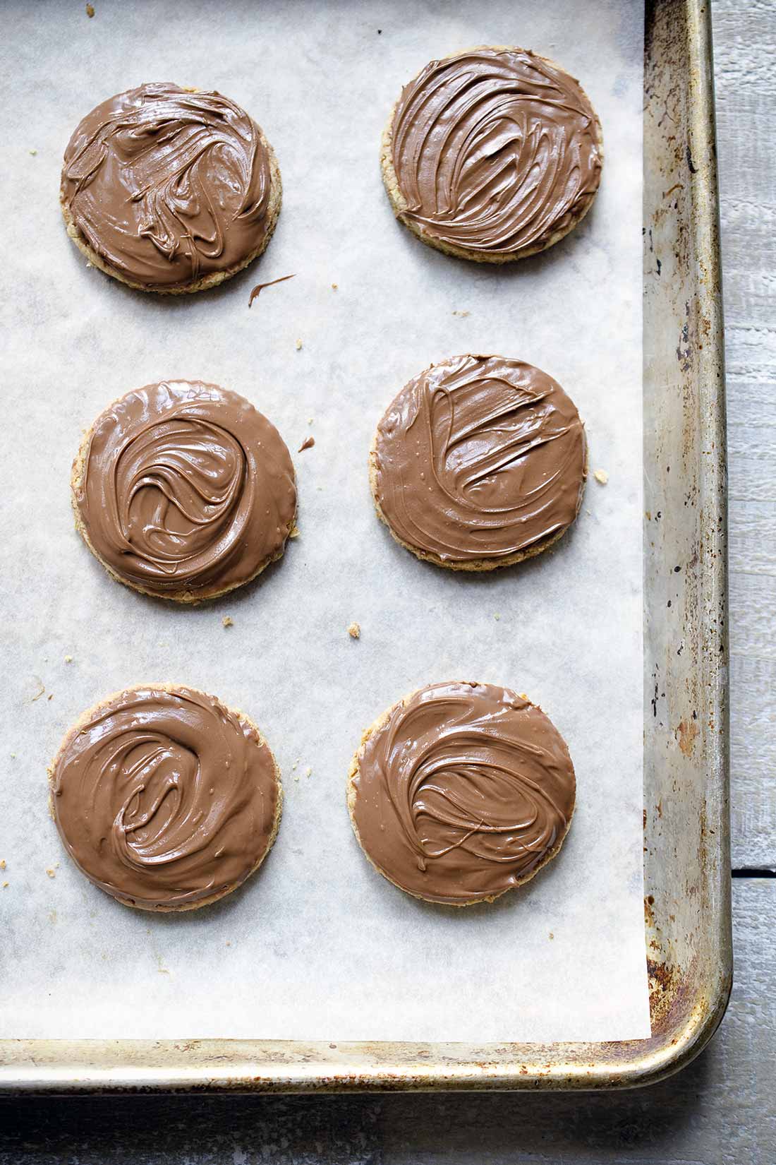 Overhead photo of digestive biscuits