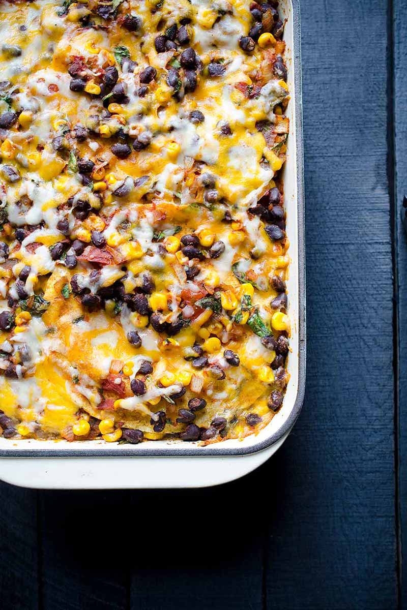 Mexican casserole just out of the oven.