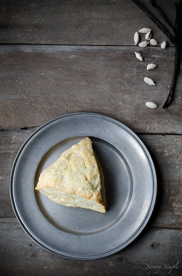 These Cardamom Vanilla Cream Scones are perfect for serving with afternoon tea or Sunday brunch. No mixer needed, ready in under 30 minutes!