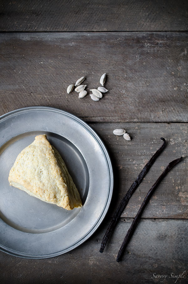 These Cardamom Vanilla Cream Scones are perfect for serving with afternoon tea or Sunday brunch. No mixer needed, ready in under 30 minutes!
