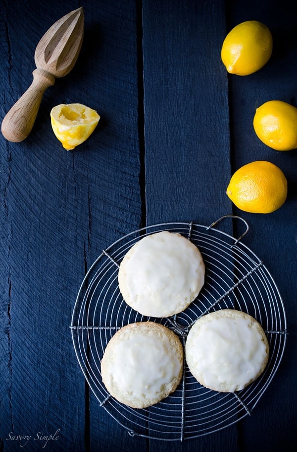 These Glazed Meyer Lemon Cookies are soft and delicate with a sweet, citrus flavor! Get the recipe from SavorySimple.net